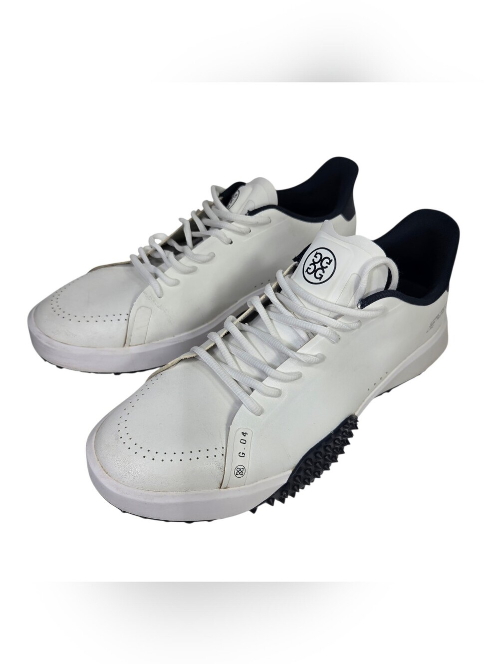 G/FORE White & Navy Men's Golf Sneakers. Size 13